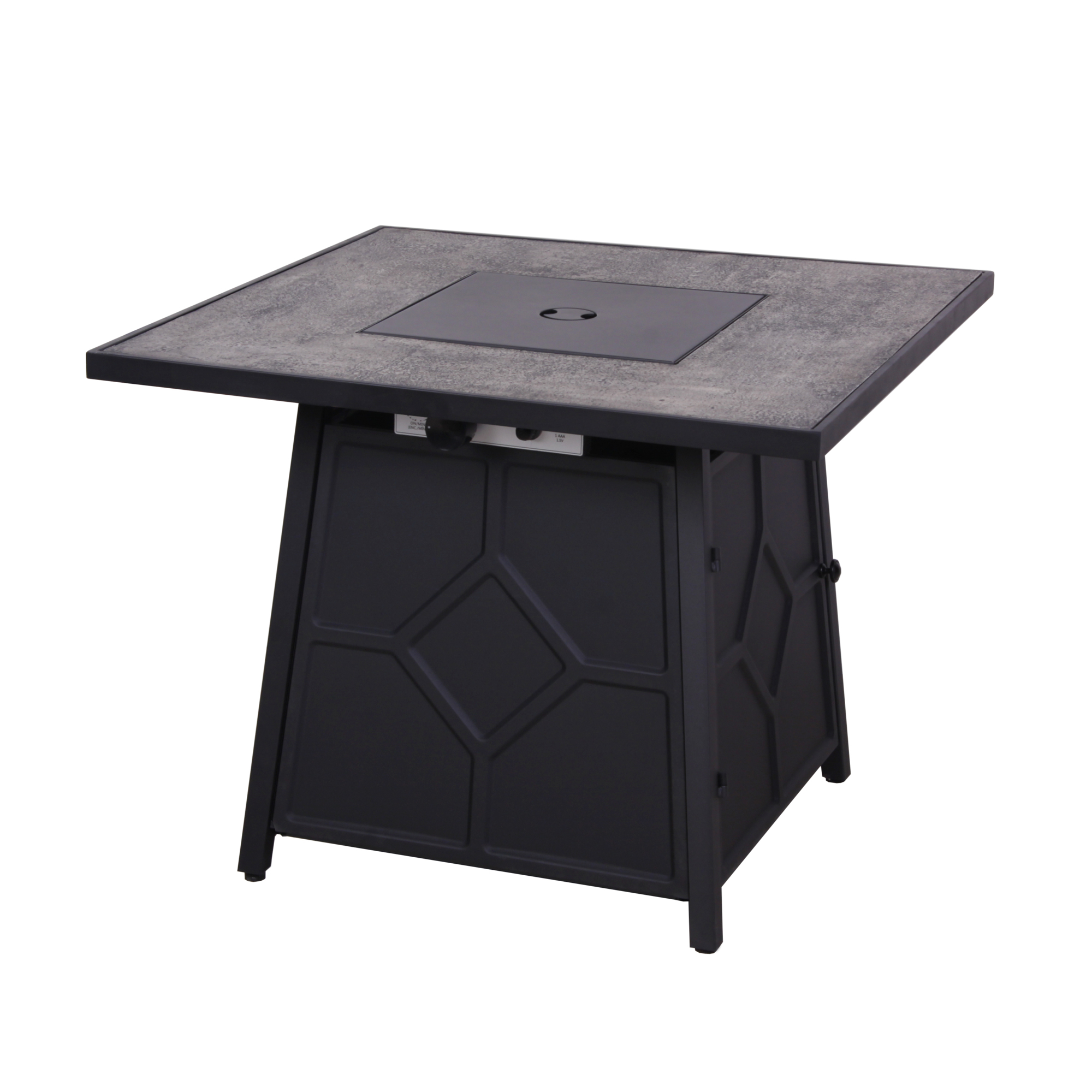 Heatmaxx Square Fire Table - 32in., Propane, 40,000 BTU, Faux Stone Tabletop, Model# SRGF12101